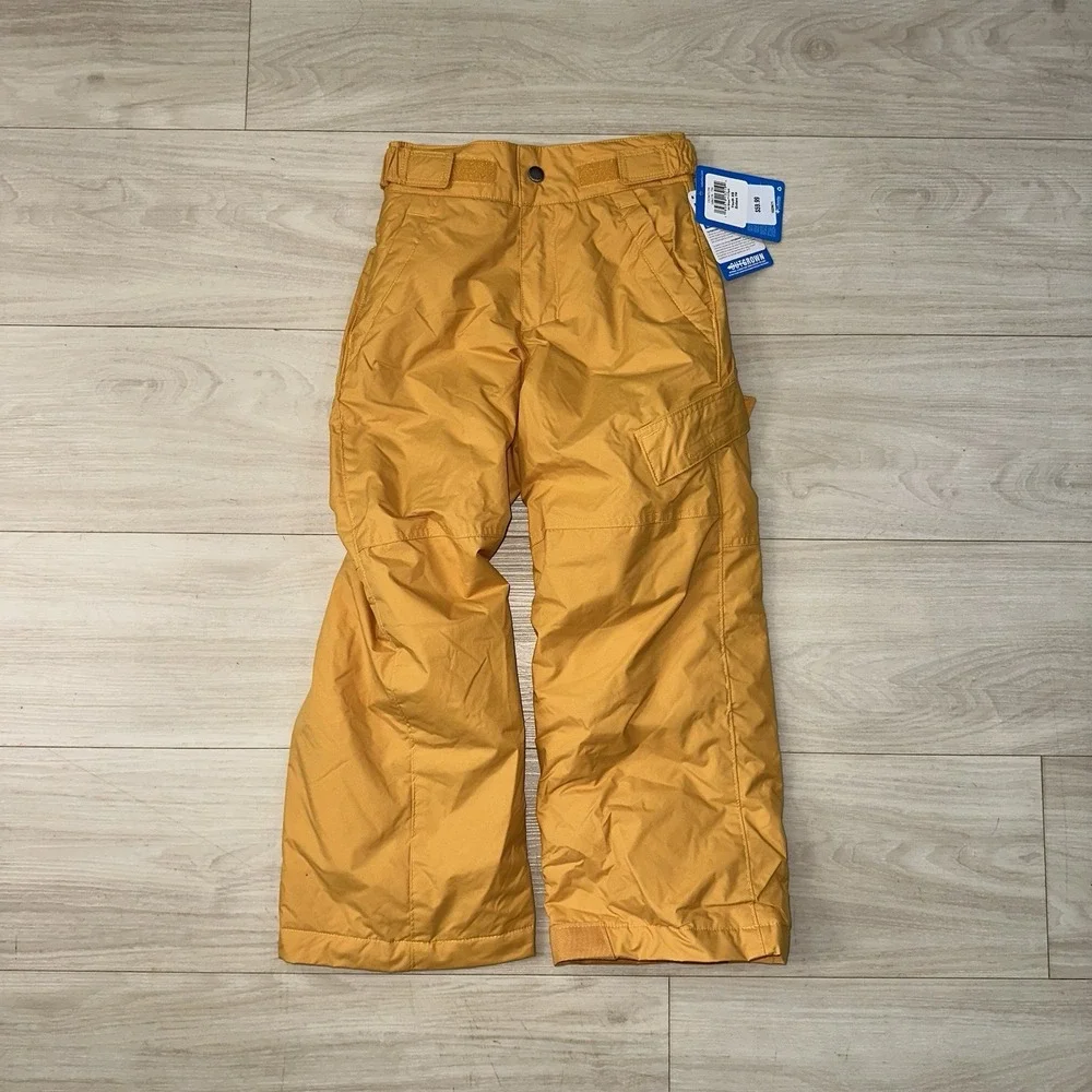 NEW Columbia Snow Pants Kids‎ Size XS Yellow Starchaser Peak Waterproof Ski Snow